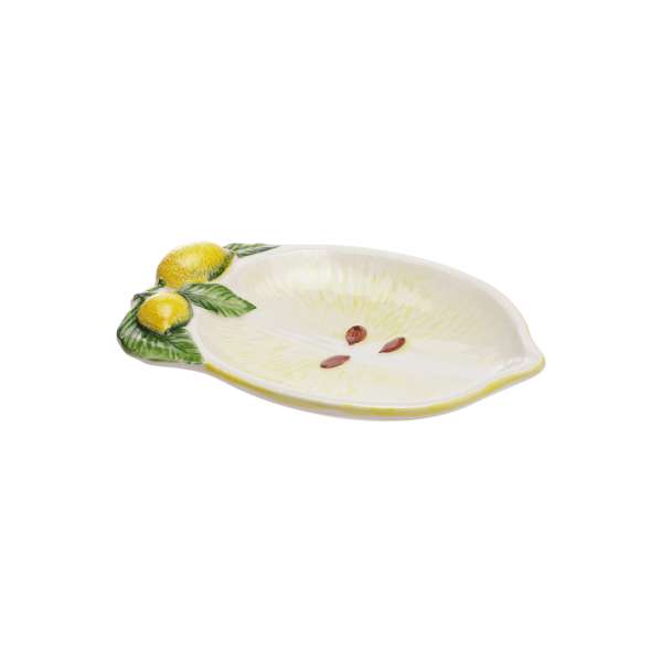 Italiensk fajance skål/Asiet, Citron 18*13cm.