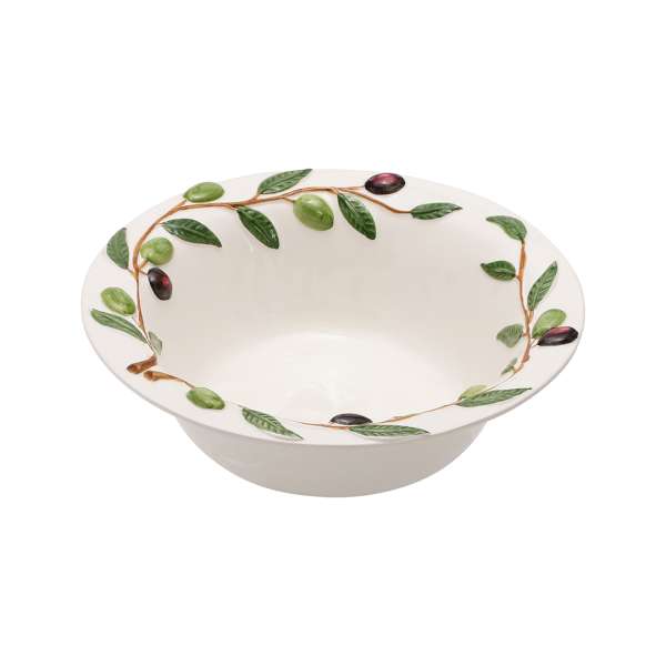 Italiensk fajance Oliven Skål Ø:28 cm