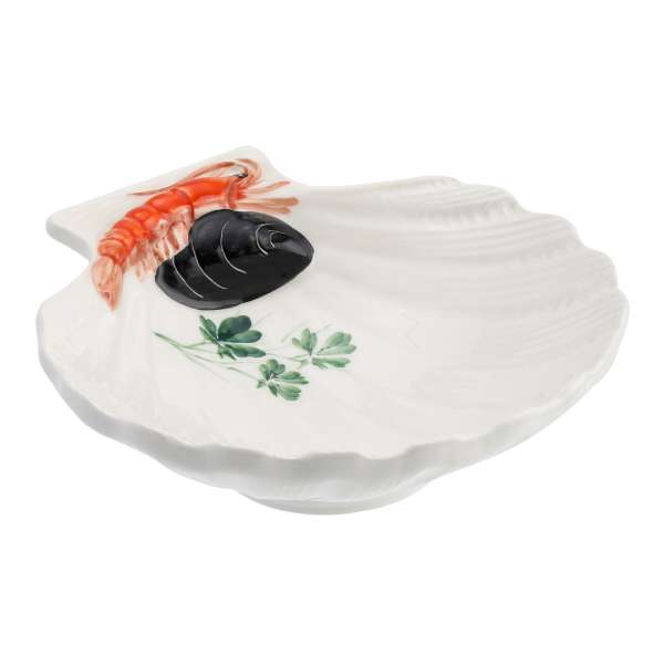 Italiensk fajance Skaldyr Skål Ø: 16*16 cm
