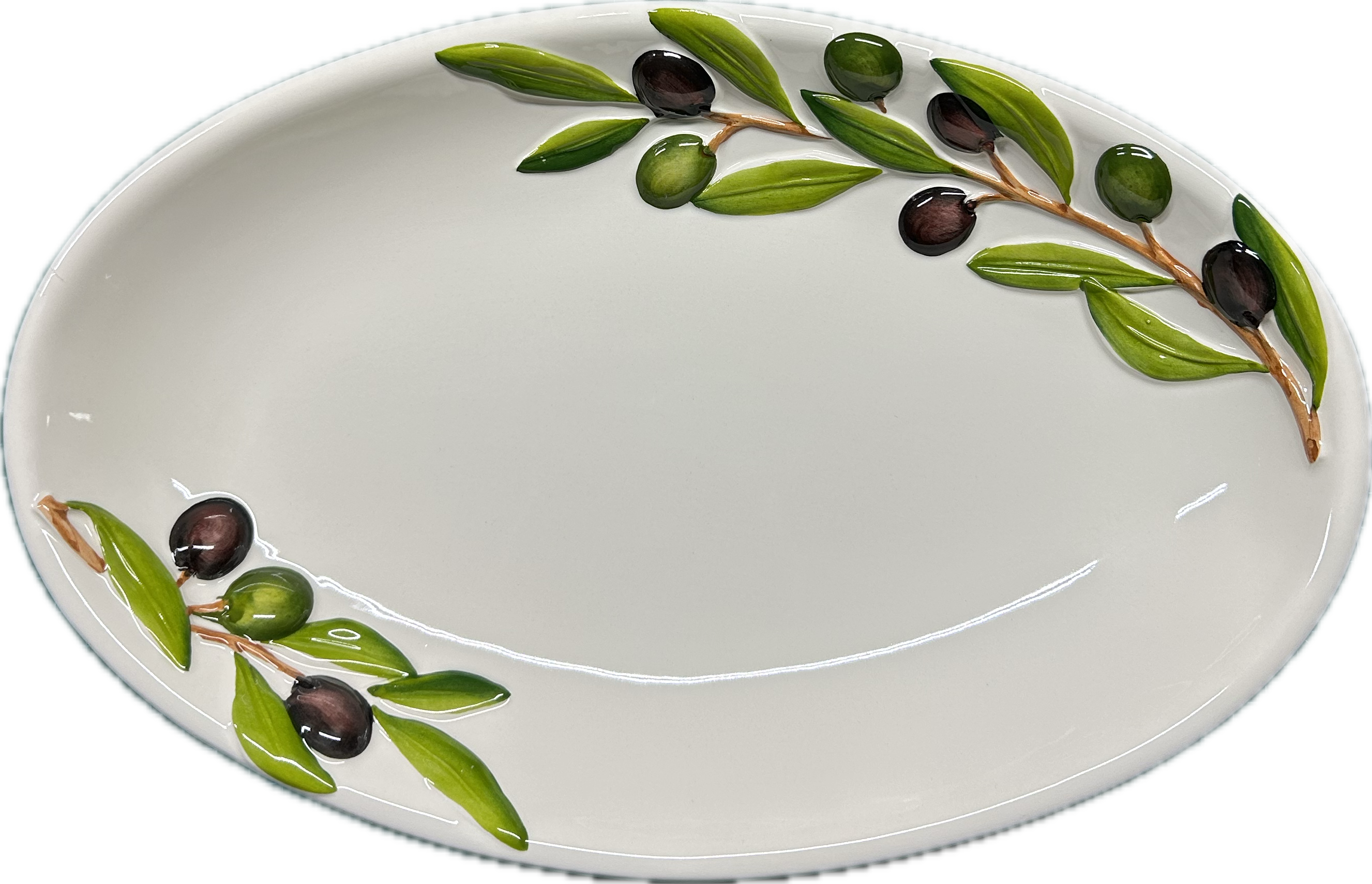 Italiensk fajance Oliven fad 28*45 cm