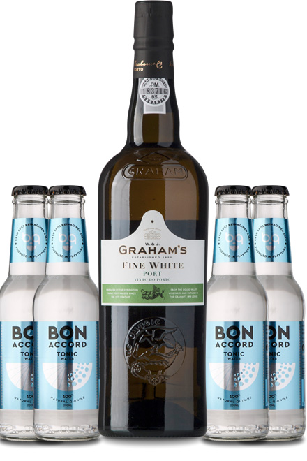 PORTONIC: Graham´s Fine White Portvin + 4 fl. Bon Accord Tonic