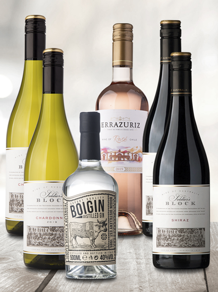 Smagekassen med vin og gin