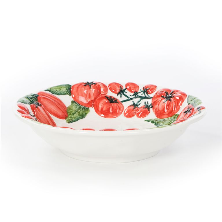 Italiensk fajance skål, Tomat Ø: 32cm.