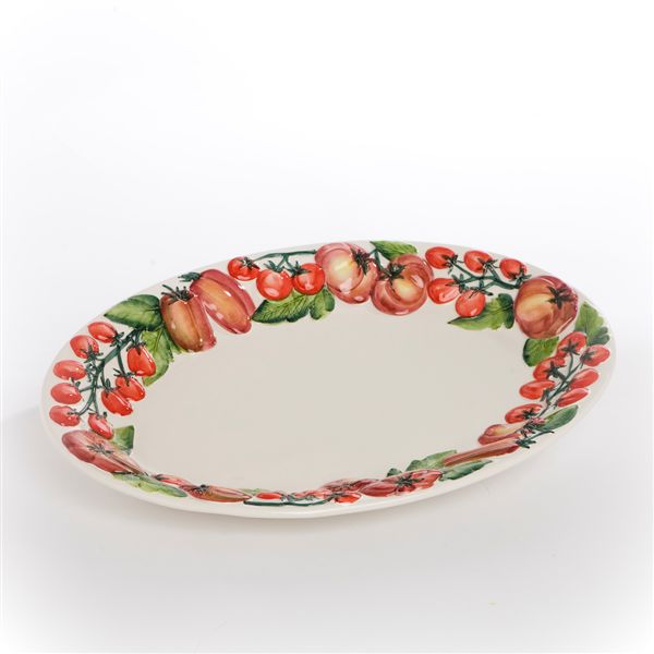 Italiensk fajance fad, Tomat 48*35 cm