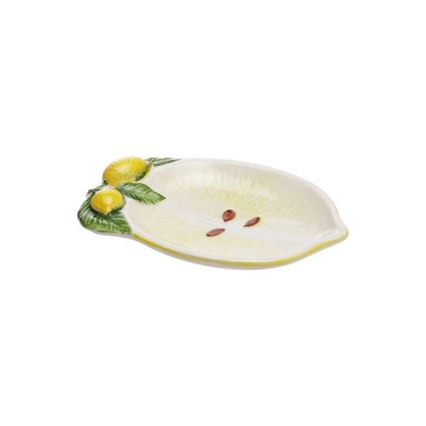 Italiensk fajance skl/Asiet, Citron 18*13cm.