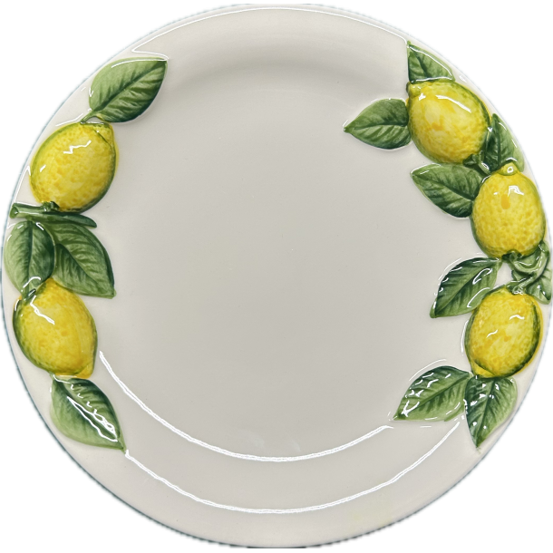 Italiensk fajance Tallerken, Citron  21cm - 1 stk.