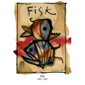 Vin med stjernetegn, Fisk, Illustreret af Martin Nybo 