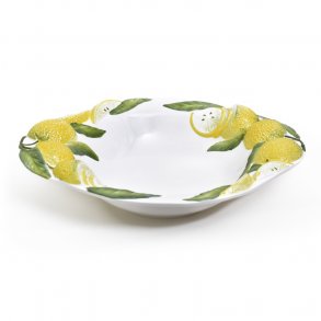 Italiensk fajance fad/skl, Citron 40*35cm.