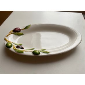 Italiensk fajance Oliven Fad 14*25 cm