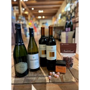 Gaven med Nitus Cava, Hvidvin og Rdvin samt Wally & Whiz