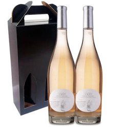 Vingave med 2 fl.  Decor Ros pakket i gaveske