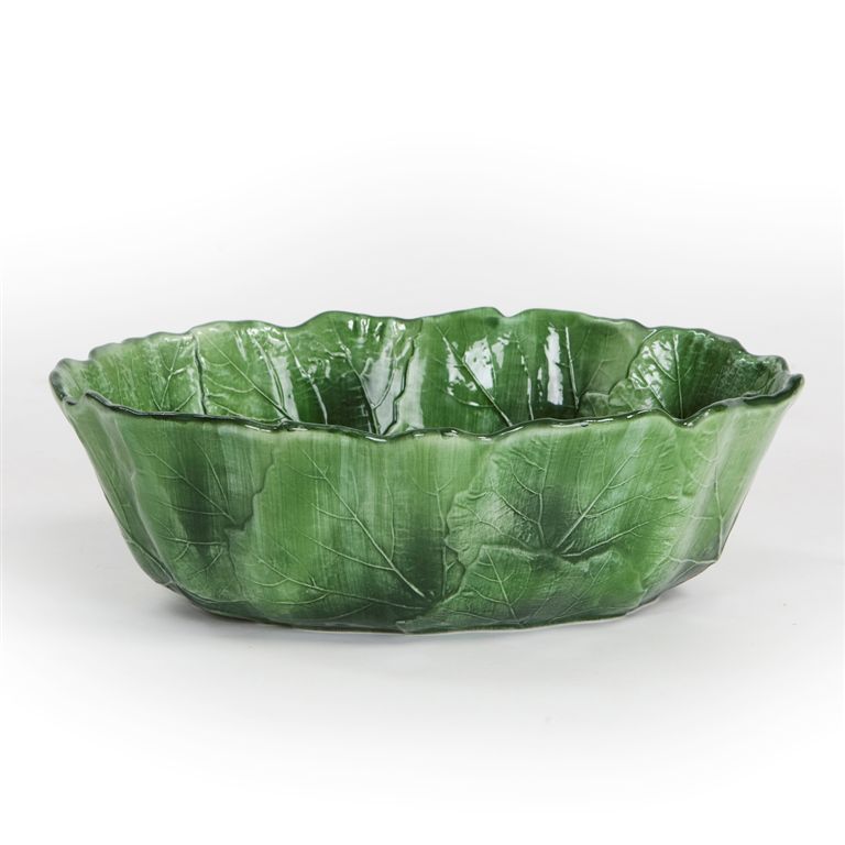 Italiensk fajance Vinblade Skål oval 20*30 cm