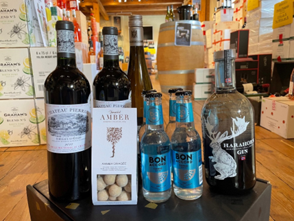 Gingave med Harahorn gin, vin og nødder